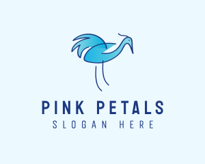 Blue Crane Bird  logo design