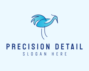 Blue Crane Bird  logo design