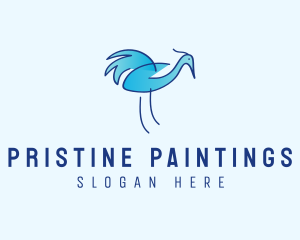 Blue Crane Bird  logo design