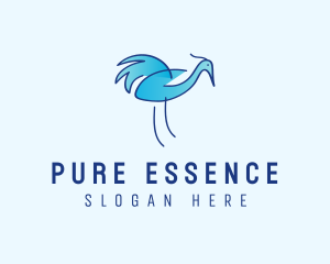 Blue Crane Bird  logo design