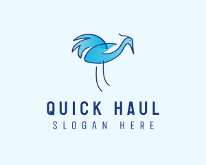 Blue Crane Bird  logo design