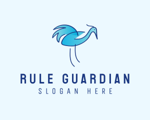 Blue Crane Bird  logo design