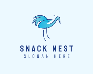 Blue Crane Bird  logo design