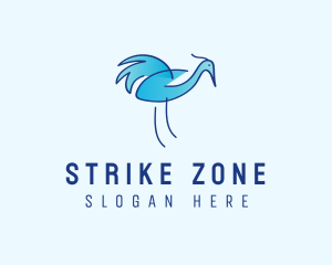 Blue Crane Bird  logo design