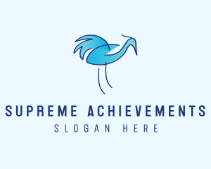 Blue Crane Bird  logo design