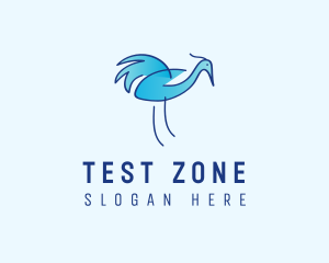 Blue Crane Bird  logo design