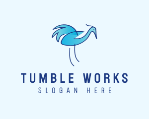 Blue Crane Bird  logo design