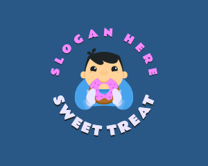 Cute Donut Kid logo design