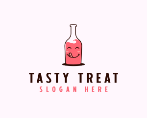 Tasty Strawberry Drink logo design