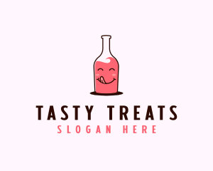 Tasty Strawberry Drink logo design