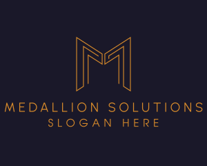 Gold Law Firm Letter M logo design