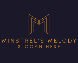 Gold Law Firm Letter M logo design