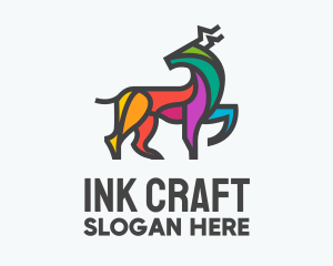 Colorful Wild Elk logo design