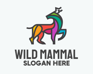 Colorful Wild Elk logo design