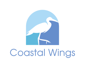 Blue Stork Bird logo