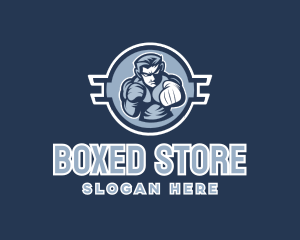 Boxing Punch Emblem logo design