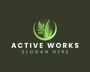 Grass Plant Landscaping logo design