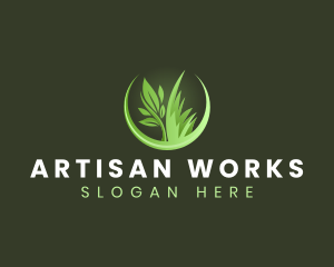 Grass Plant Landscaping logo design