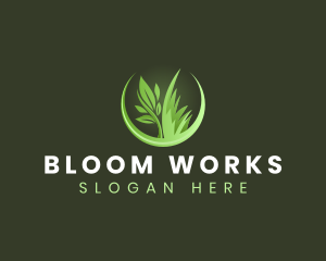 Grass Plant Landscaping logo design