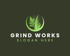 Grass Plant Landscaping logo design