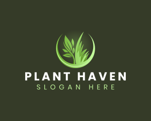 Grass Plant Landscaping logo design