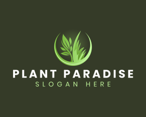 Grass Plant Landscaping logo design