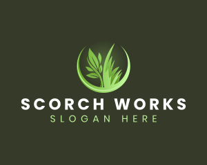 Grass Plant Landscaping logo design