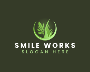 Grass Plant Landscaping logo design