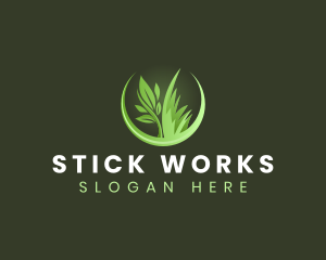 Grass Plant Landscaping logo design