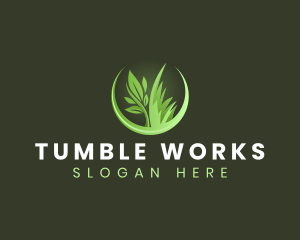 Grass Plant Landscaping logo design