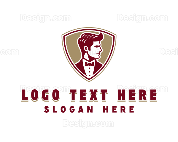 Man Grooming Barbershop Logo