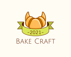 Croissant Bakery Banner logo design