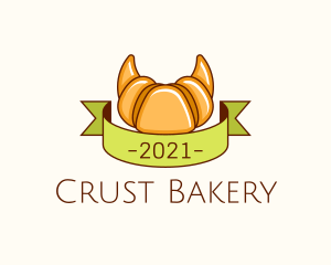 Croissant Bakery Banner logo design