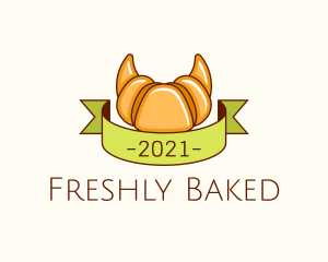 Croissant Bakery Banner logo design