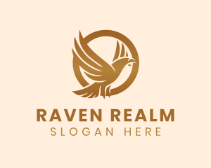 Elegant Flying Raven logo