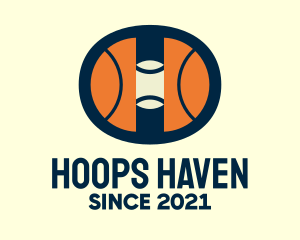 Hoops Basketball Court logo