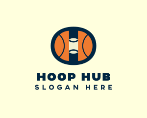 Hoops Basketball Court logo design