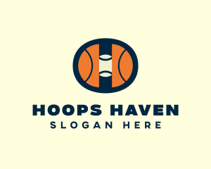 Hoops Basketball Court logo design