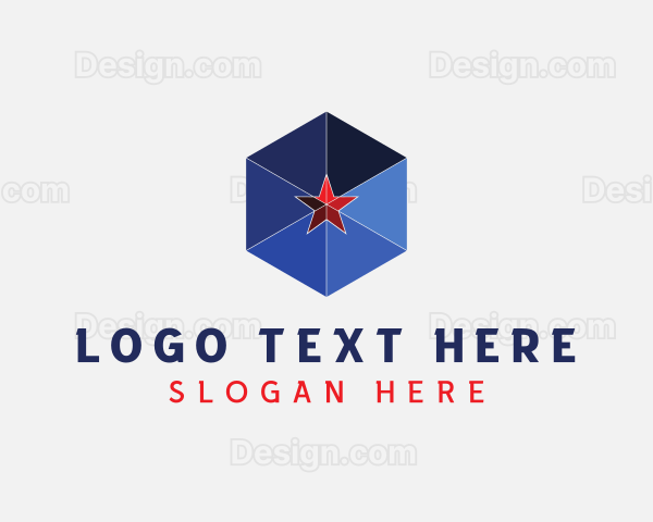 Geometric Cube Star Logo