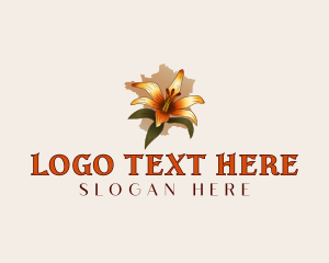 Organic Lily Flower logo