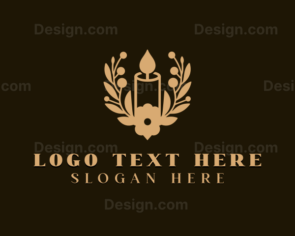 Floral Candle Wreath Logo