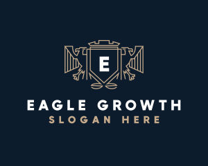 Elegant Eagle Shield logo design