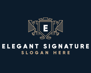 Elegant Eagle Shield logo design