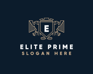 Elegant Eagle Shield logo design