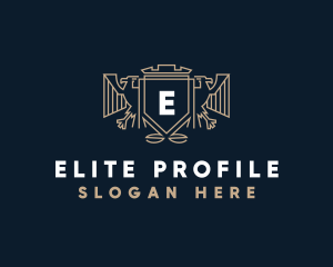 Elegant Eagle Shield logo design