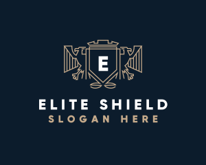 Elegant Eagle Shield logo design