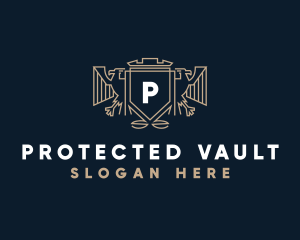 Elegant Eagle Shield logo design