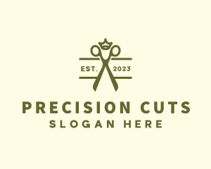 Luxury Crown Scissors logo design