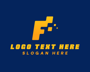 Yellow Data Letter F logo