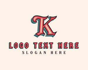 Medieval Boutique Brand Letter K logo